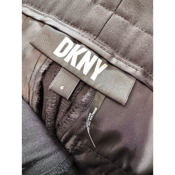 DKNY High Waist Tie Waist Size 4 Paper Bag Dress Cropped NWOT Donna Karen Wide L - Picture 4 of 9